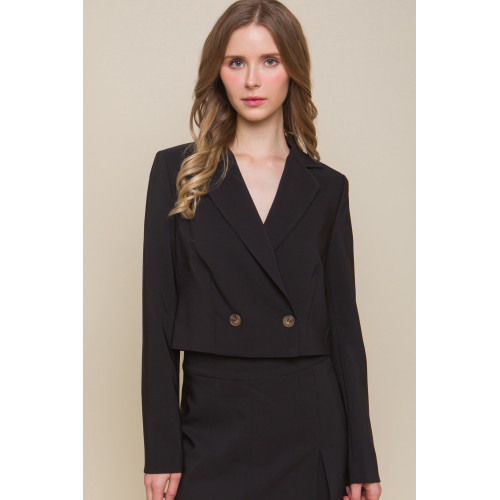 Button Crop Blazer