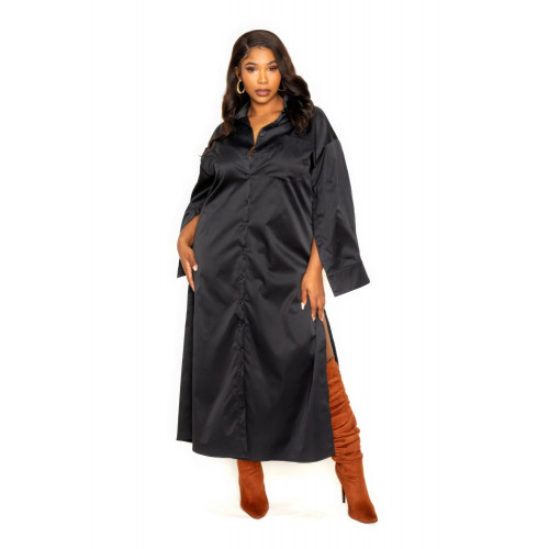 Cape Sleeve Shirt Dress