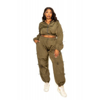 Active Zip Up Set With Cord Lock Detail