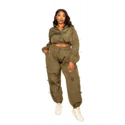 Active Zip Up Set With Cord Lock Detail
