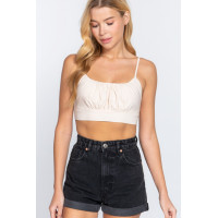 Back Ribbon Tie Cami Crop Top