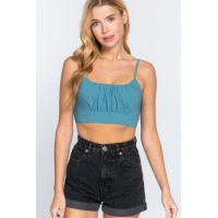 Back Ribbon Tie Cami Crop Top