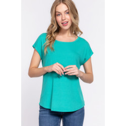 Short Dolman Slv Rib Knit Top