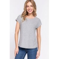 Short Dolman Slv Rib Knit Top