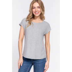 Short Dolman Slv Rib Knit Top
