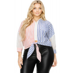 Plus gold & floral pattern print belted romer