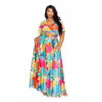 Tropical floral maxi skirt & top set