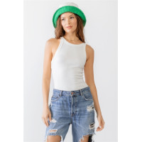 Ribbed V Strap Back Bodysuit