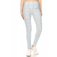 5-inch Long Yoga Style Banded Lined Multi Printed Knit Legging With High Waist