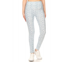 5-inch Long Yoga Style Banded Lined Multi Printed Knit Legging With High Waist