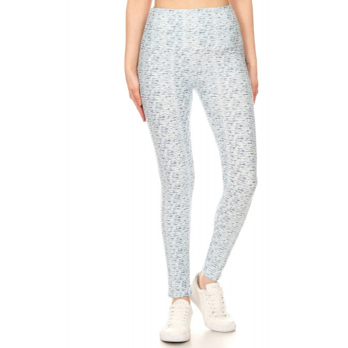 5-inch Long Yoga Style Banded Lined Multi Printed Knit Legging With High Waist