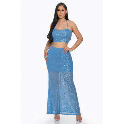 Sexy Back Sequin Maxi Dress