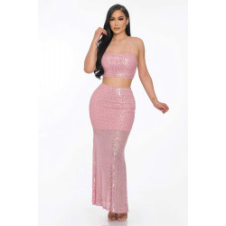 Sxy Back Sequin Maxi Dress