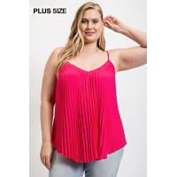 Pleated Tank Top With Adjustable Strap