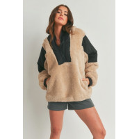 Two-toned Cozy Hooded Sweater