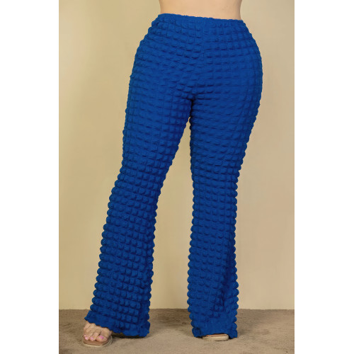 Plus Size Bubble Fabric Flare Pants