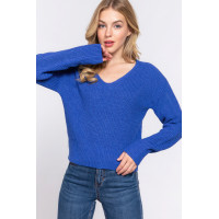 Dolman Slv Strappy Open Back Sweater