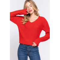 Dolman Slv Strappy Open Back Sweater