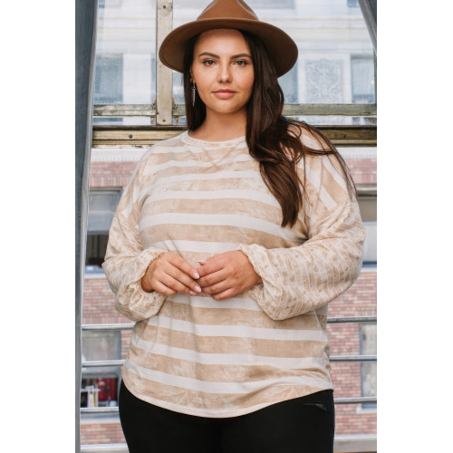 Stripe Printed French Terry Top