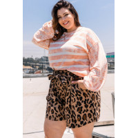 Stripe Printed French Terry Top