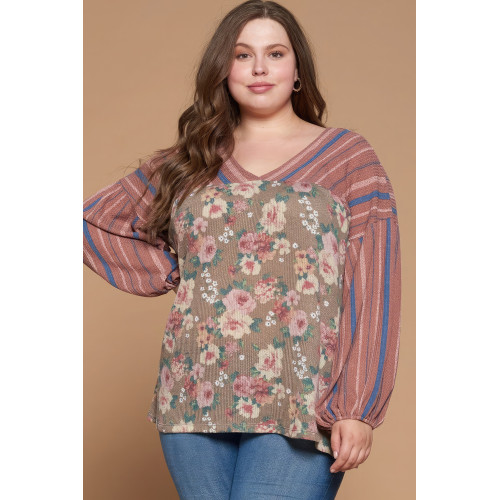 Floral Printed Knit Top