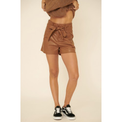 Faux leather shorts
