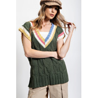 Multi Color Knitted Sweater Vest