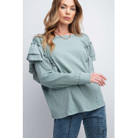 Double Ruffle Sleeves Top