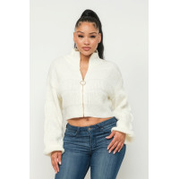 Sweater Top W/ Front Zipper