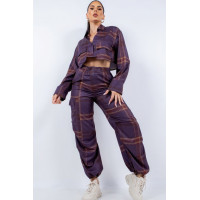 Cropped Shirt & Cargo Pants Set