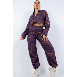 Cropped Shirt & Cargo Pants Set