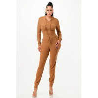 Rib Cargo Hoodie Set