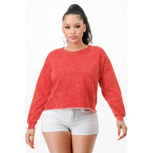 Washed French Terry Cropped Sweatshirts