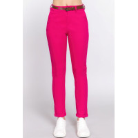 Cotton-span Twill Belted Long Pants