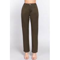 Straight Fit Twill Long Pants
