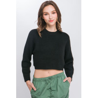 Wool Blend Cropped Sweater Top