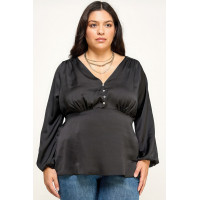 Satin Babydoll Blouse