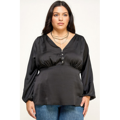 Satin Babydoll Blouse