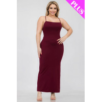 Plus Size Crisscross Back Split Thigh Maxi Dress