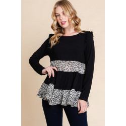 Solid Tiered Fashion Top