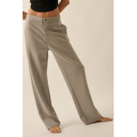 Premium Scuba High Waist Button Zip Up Fly Pants