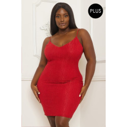 Rhinestone Body Plus Size Mini Dress