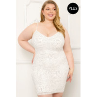 Rhinestone Body Plus Size Mini Dress