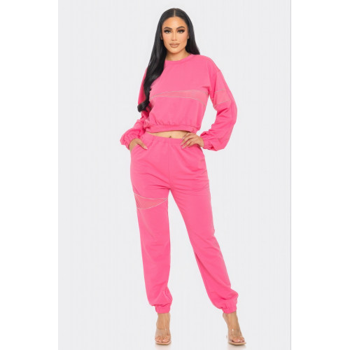 Terry Mesh & Rhinestone Detail Set