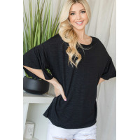 Flared Sleeve Basic Shortsleeve Top