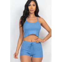 Ribbed Crop Cami Top & Shorts Set