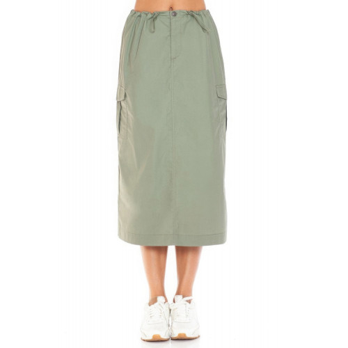 Cargo Skirt With Drawstring Midi Skirt