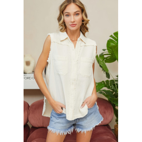 Washed Cotton Gauze Shirt