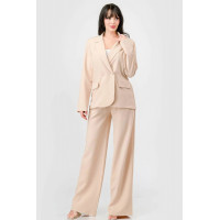 Luxe Stretch Woven Loose Fit Blazer And Wide Legs Pants Semi Formal Set
