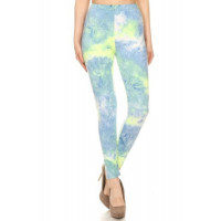Tie Dye Printed, Full Length, High Waisted Leggings